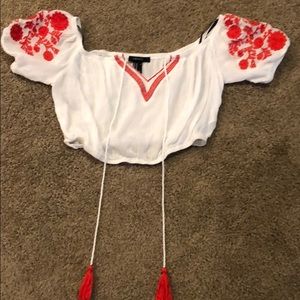 White and red crop top